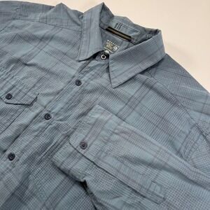 MOUNTAIN HARDWEAR Lightweight Plaid Long Sleeve Button Up Shirt Mens 3XL Blue